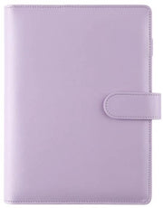 Banda da disegno A5, con cerniera, legatoria economica, 6 fori, copertura in plastica, organizzatore per ufficio, scuola e lavoro da viaggio (carta interna non inclusa) (blu viola)