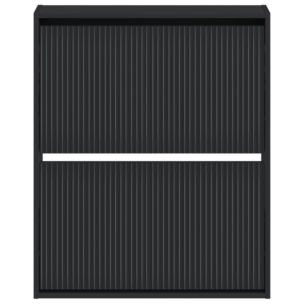 Mobiletto per Scarpe da Muro ARNHEM 71 x 17 x 86 cm Nero 896636