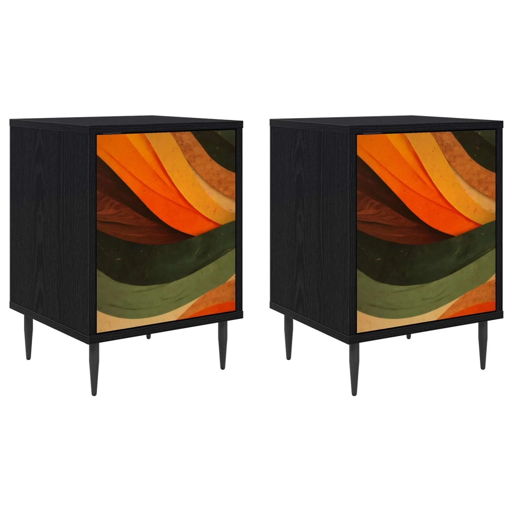 Armadio da Notte BONN 2 pz Rovere Nero 36 x 33 x 51 cm 8007254
