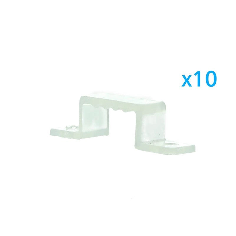 10 PZ Clip Fissaggio Rigido 14x7 mm per Bobina Striscia Led Impermeabile