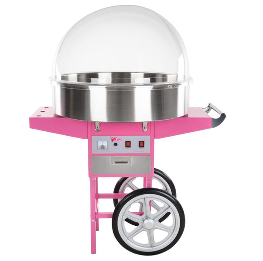 Macchina per zucchero filato professionale diametro 72 cm con carrello e cupola protettiva 3614074