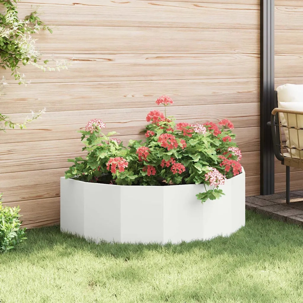 Fioriera | Cassetta per fiori | Vaso Bianco 120 x 60 x 35 cm Acciaio