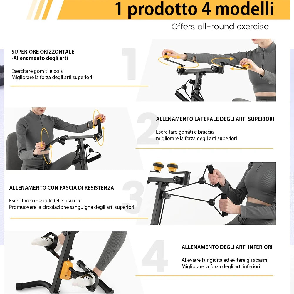 Pedaliera Allenamento Braccia Gambe Cyclette Fitness Riabilitazione Anziani