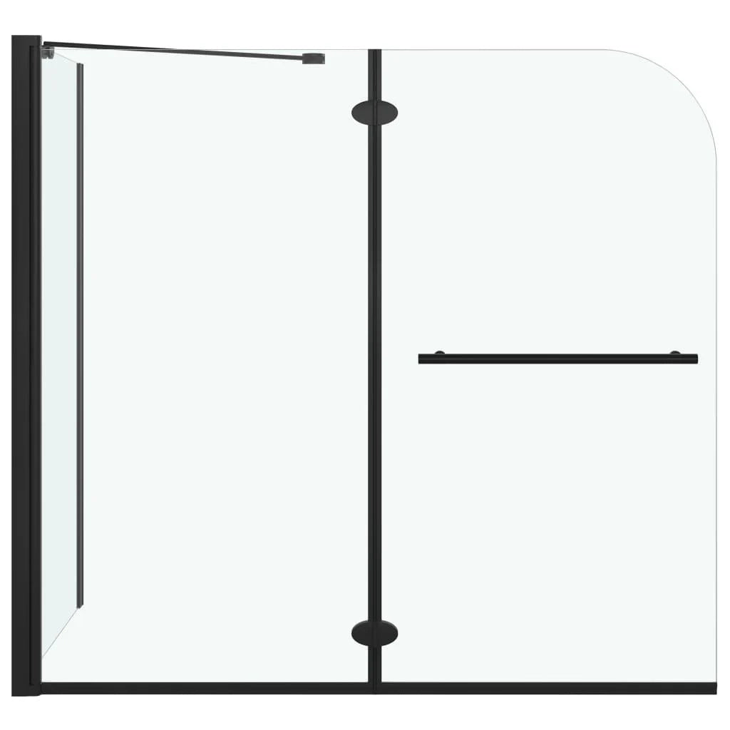 Box doccia pieghevole parete doccia parete vasca accessorio bagno uso interno ESG 130 cm nero 02_0003140