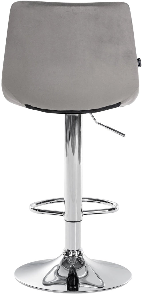 Sgabello Jerry Velvet grigio,cromo