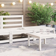 Salotto da Giardino-Set Divani da Giardino 2 pz Bianchi in Legno Massello di Pino 682855