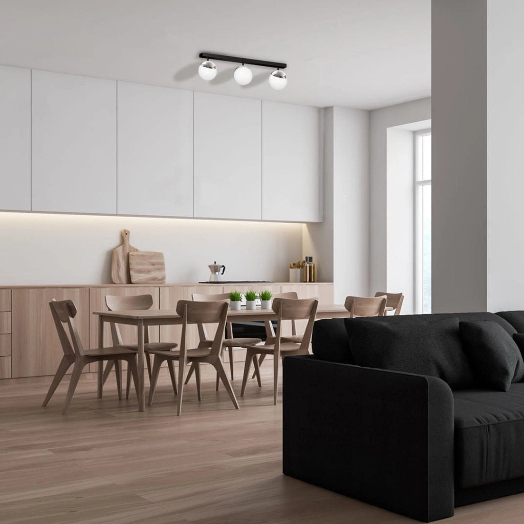 Plafoniera Milagro Sfera 3 luci E14 3x40W nera cromo