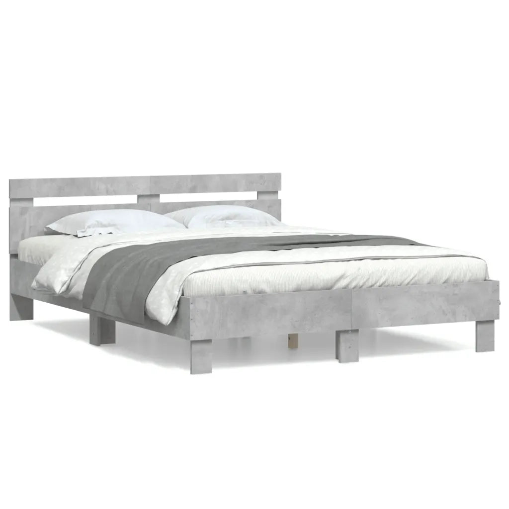 Giroletto Testiera Grigio Cemento 140x190 cm Legno Multistrato 3207437
