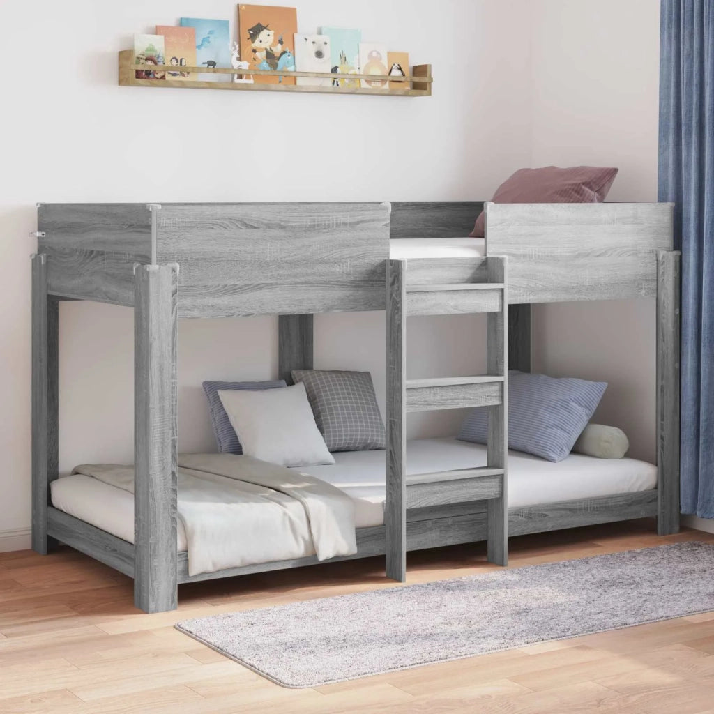 Letto a Castello per Bambini Grigio Sonoma 90 x 200 cm