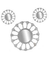 SET 3 SPECCHI DECORATIVI DA PARETE 35/20 CM LIBERA INSTALLAZIONE A FORMA DI FIORE