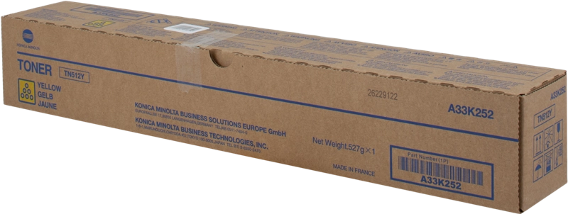 ORIGINAL Konica Minolta toner giallo A33K252 TN512Y ~26000 Seiten