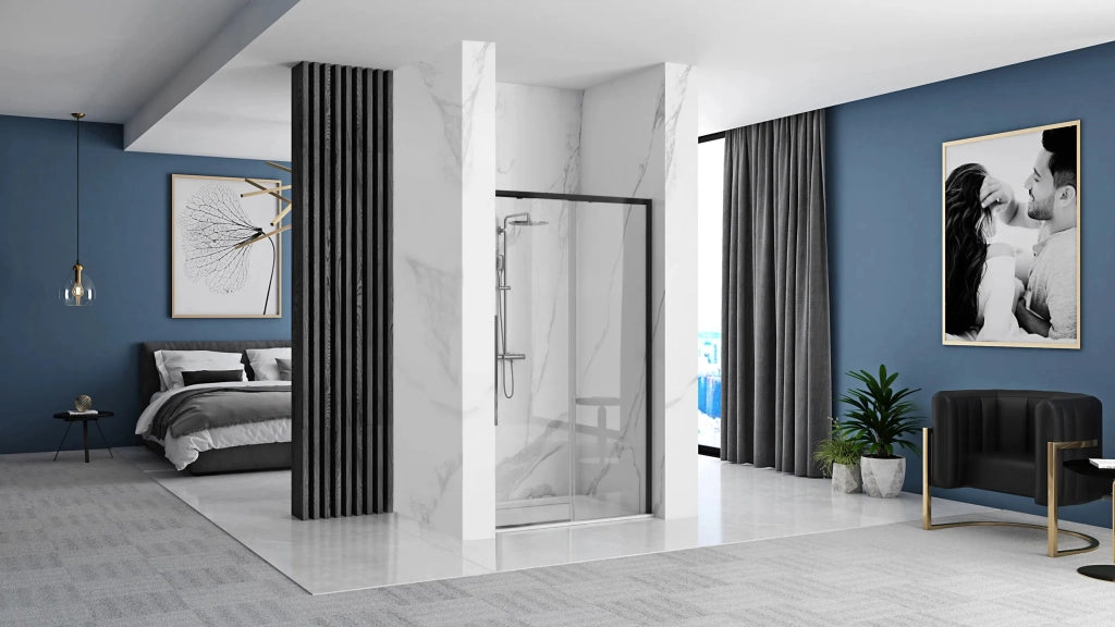 Porta Doccia Solar Black Mat 130