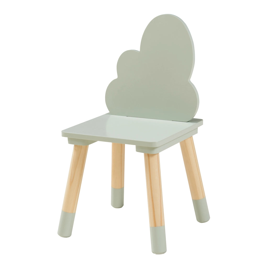Set Epim di 3 Mobili per Cameretta Tavolino e 2 Sedie - Verde Menta / Naturale [en.casa]