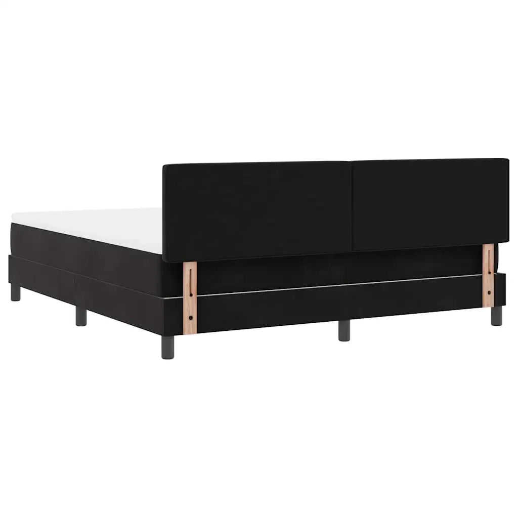 Letto a molle con materasso Nero 180 x 200 cm Velluto 3339256