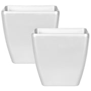 Set di 2 vasi da fiori color argento in argilla e vetroresina 50 x 50 x 48 cm interno ed esterno moderno