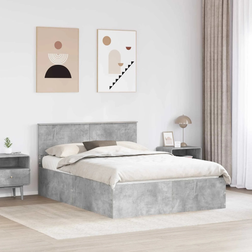 Struttura del letto con testiera Grigio cemento 150 x 200 cm 3408658