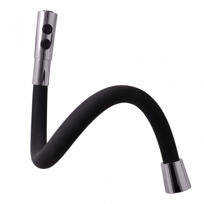 Miscelatore flessibile per lavello in memory foam con inverter AMUR in ottone cromato nero