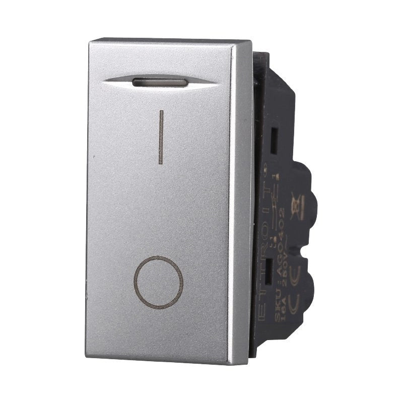 Interruttore Bipolare 0-1 16A Colore Grigio Compatibile Con Bticino Axolute