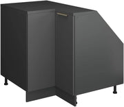 Mobile sottotetto Mobile angolare Rion, Antracite-oro, 75.6 x 81.6 cm con 1 porta, carcassa dell’armadio profondità 60 cm, adatto per il salvaspazio sotto tetti spioventi