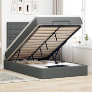 Struttura Letto Pouf con Materasso 120x200 cm in Tessuto 3314163