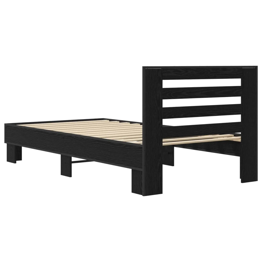 Struttura letto con testata Rovere Nero 80 x 200 cm 8009105