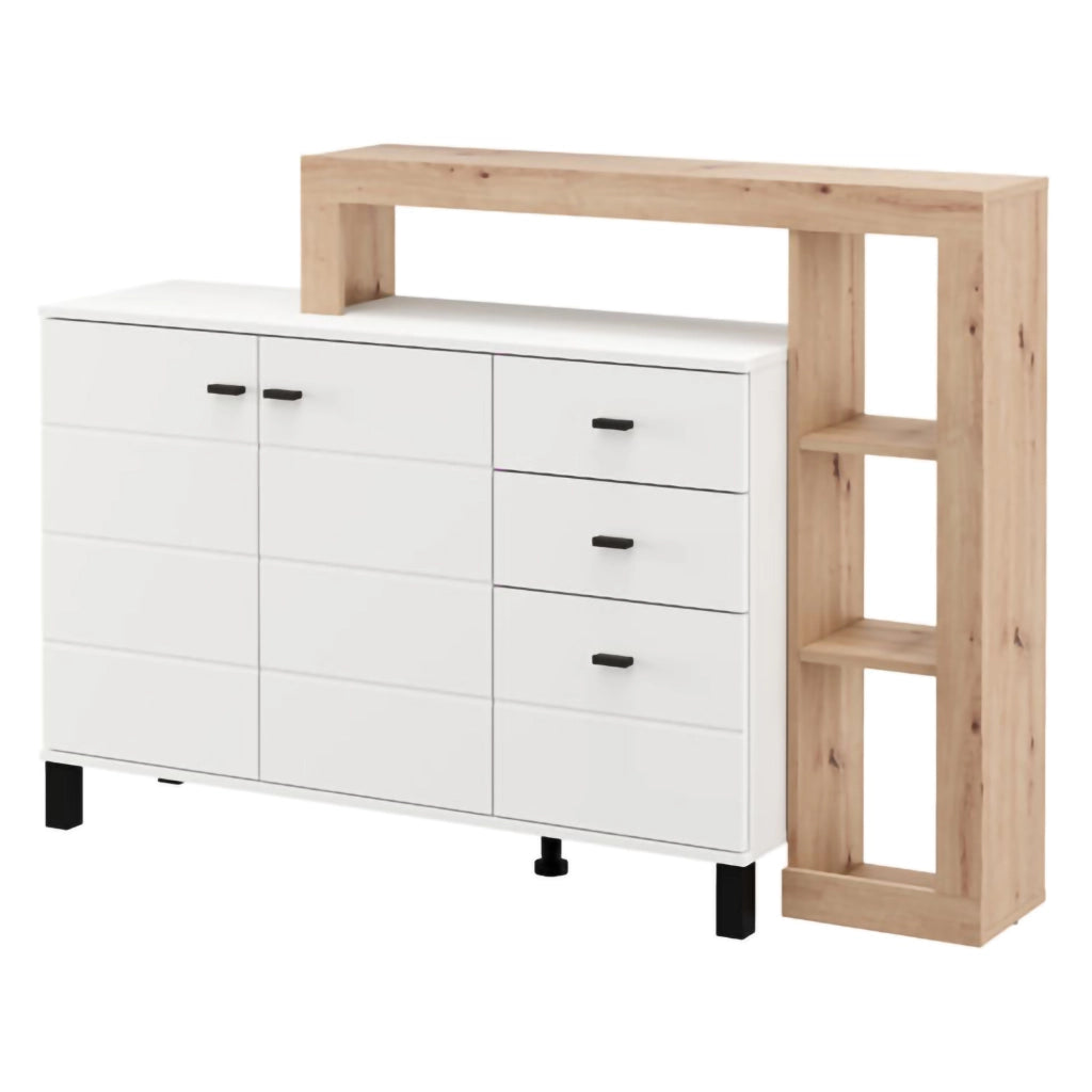 Madia Valiza, Credenza 3 Cassetti, 145x35x101h cm Bianco
