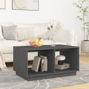Tavolino da Salotto Grigio 80x50x40 cm Legno Massello di Pino cod mxl 26418