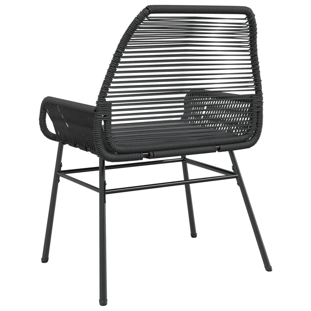 Sedie da Giardino con Cuscini 2 pz Nere in Polyrattan 369095