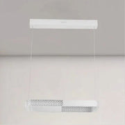 Trade Shop - Lampadario A Sospensione Led 28w Rettangolare Bianco Cristallo Con Telecomando 32064 -