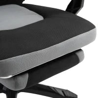 Vinsetto Sedia da Ufficio Ergonomica con Schienale Reclinabile, Poggiapiedi Retrattile, Altezza Regolabile, Grigio