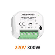 Alcapower Smart Dimmer 220-240V AC 300W per lampade LED, CFL, incandescenza e alogene, controllo remoto App, illuminazione domestica e professionale