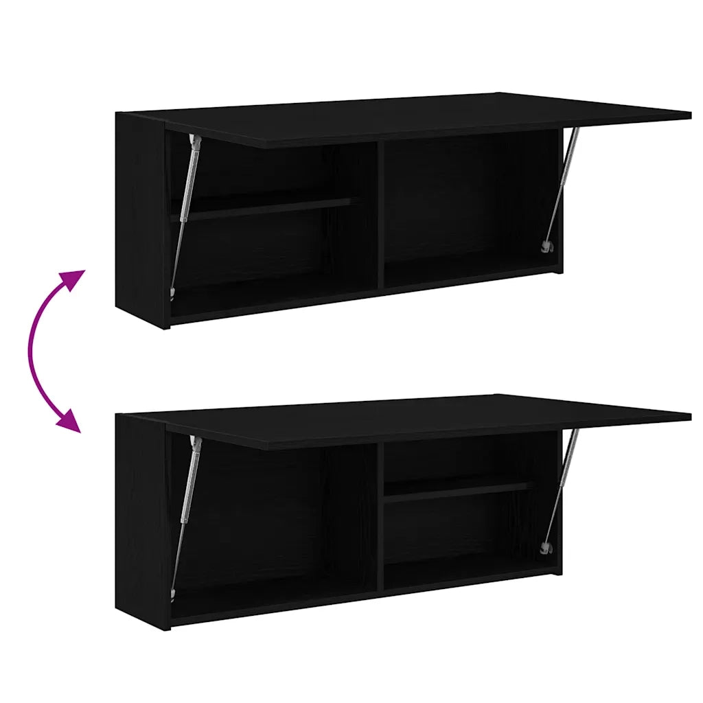 Mobile da Bagno a Parete Nero 100x25x40 cm in Truciolato 860104