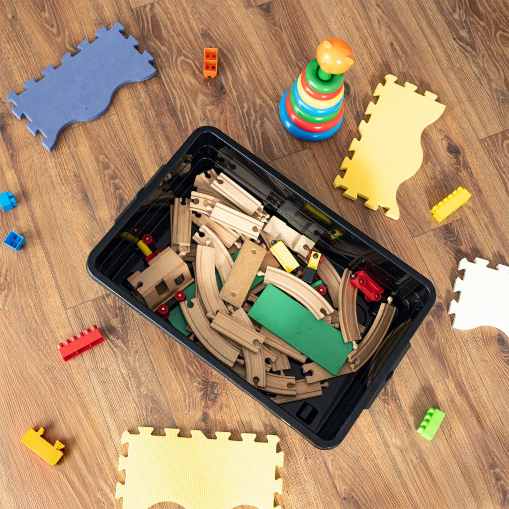 Organizzatore per giocattoli in plastica KADAX da 40 litri con coperchio