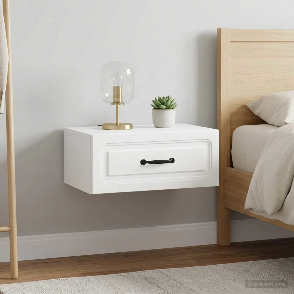 Mobiletto da notte a muro 2 pcs Bianco 49 x 34,5 x 20 cm 899296