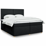 Giroletto a Molle con Materasso Nero 200x200 cm in Tessuto