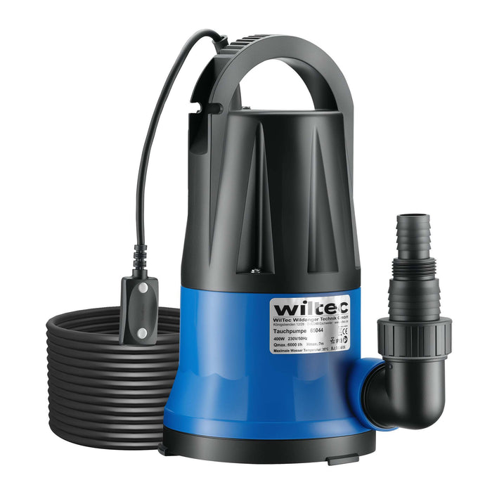 Pompa sommersa 400 W, pompa per acque reflue con portata max 6000 l/h, pompa a immersione, prevalenza max 7 m