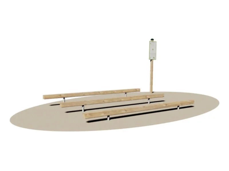 Superamento Ostacoli Giochipark 3 travi legno 9x9cm supporti acciaio Ø 4cm