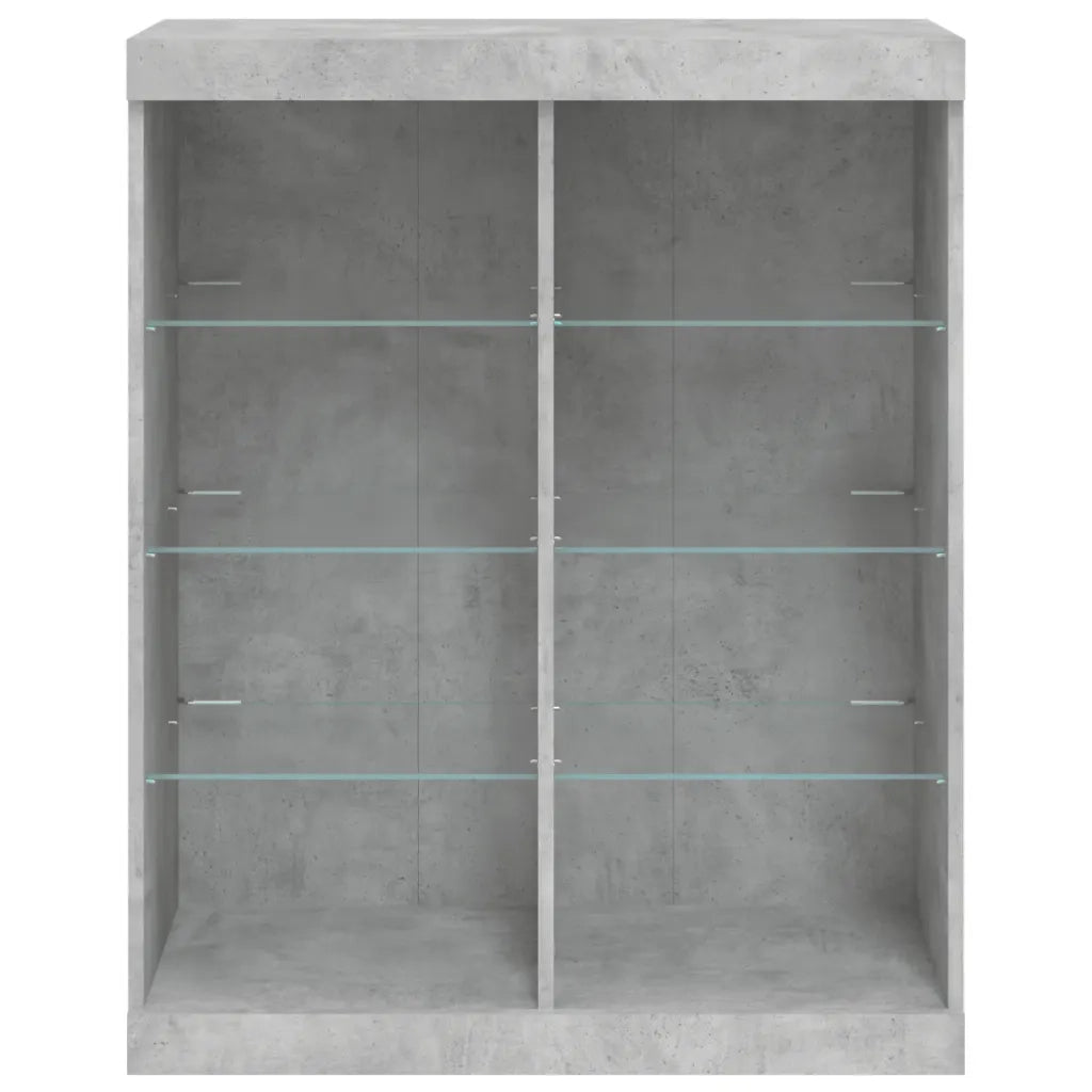 Credenza | Madia | Buffet da pranzo | Armadio da pranzo con Luci LED Grigio Cemento 81x37x100 cm