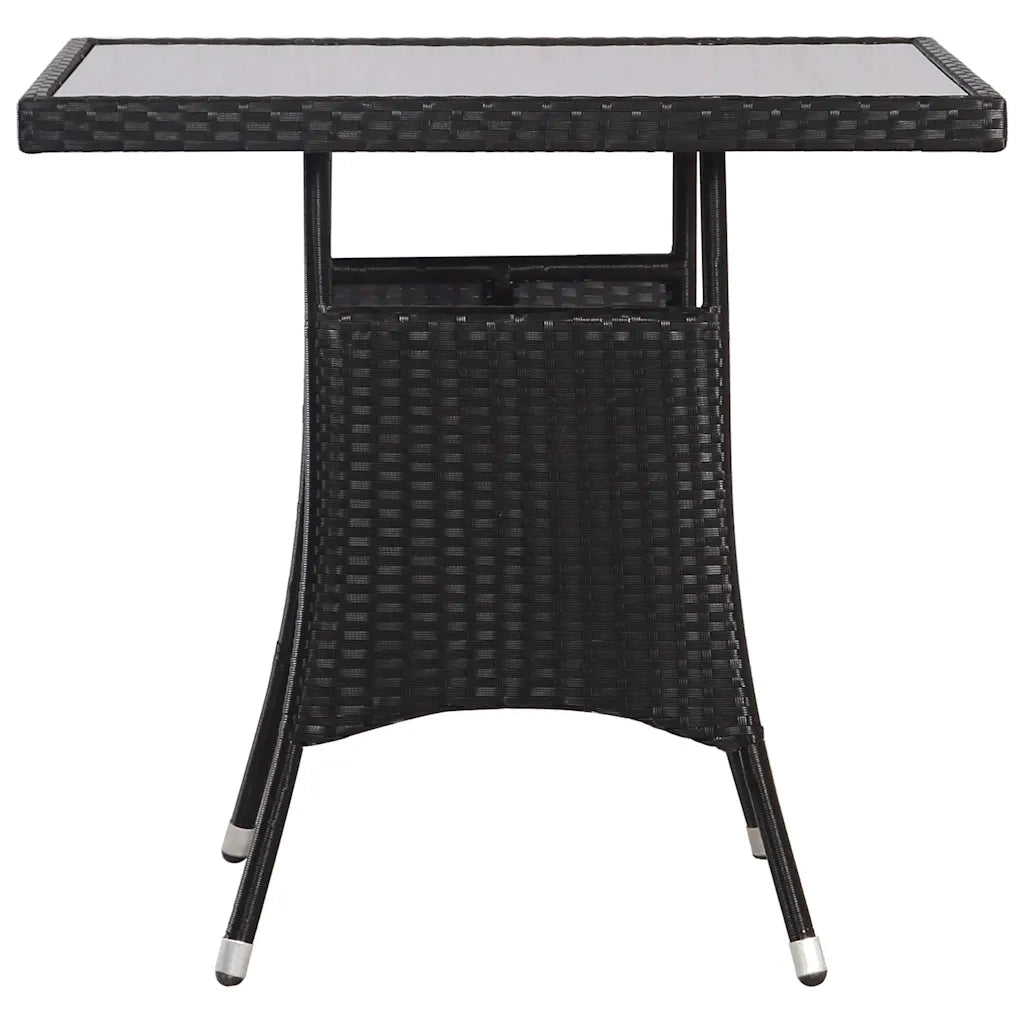 Set da Pranzo da Giardino 3 pz in Polyrattan Nero 3059440