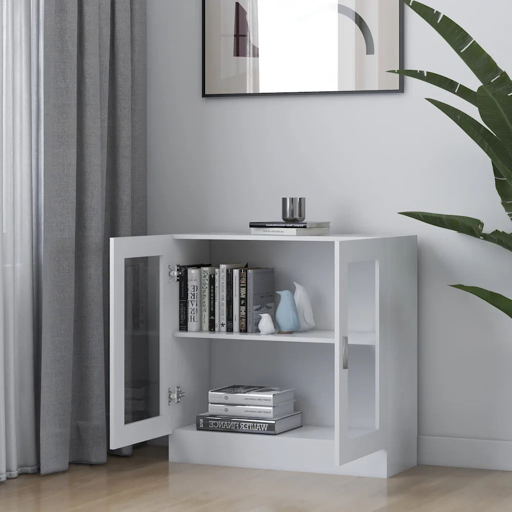 Armadietto con Vetrina Bianco 82,5x30,5x80 cm Legno Multistrato 802741