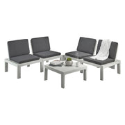 Salottino Outdoor Ermes, set Salotto da Esterno 4 Posti Made in Italy, Bianco