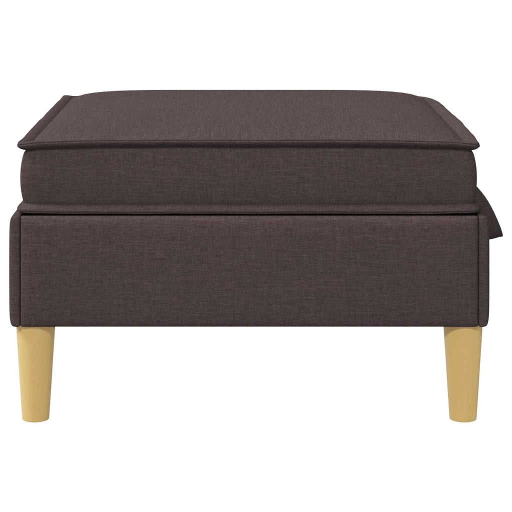 Pouf con Storage Marrone Scuro Tessuto 42027126