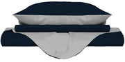 Copripiumino con Sacco e Federe Doubleface Blu Scuro/Grigio Chiaro Singolo