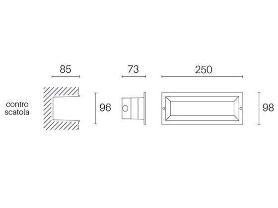 Incasso Aperto 12W Led 4000K  linea mask  grafite