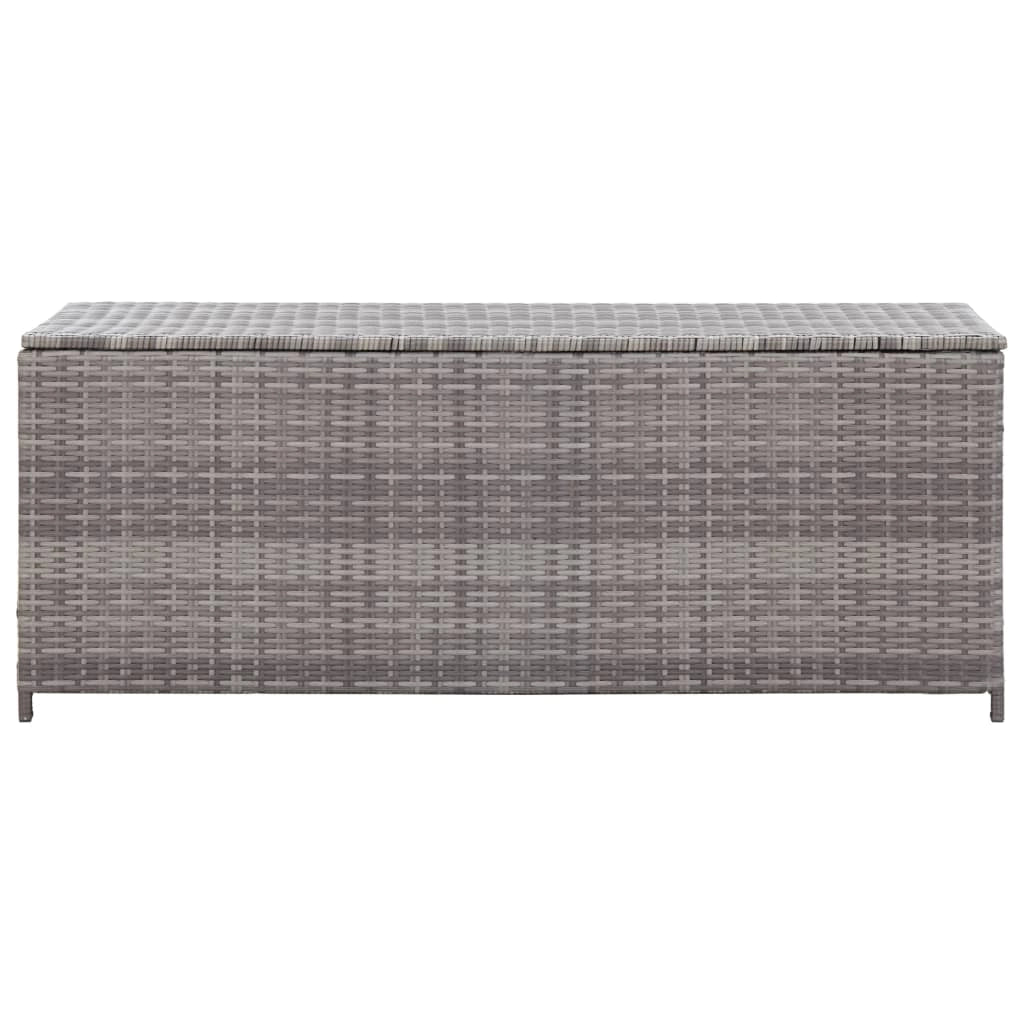 Contenitore/box da giardino 120 x 50 x 60 cm resina intrecciata grigia 02_0013080
