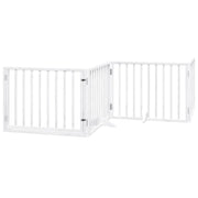 Cancelletto di sicurezza per animali domestici porta pieghevole 6 pannelli legno di pioppo bianco 02_0023236