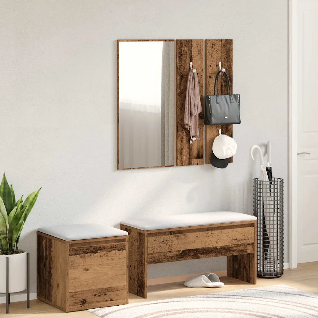 Set di Mobili da Corridoio Legno Antico in Legno Multistrato