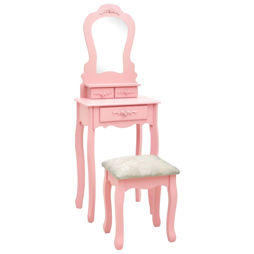 Set toeletta con sgabello 50 x 59 x 136 cm rosa 02_0006226