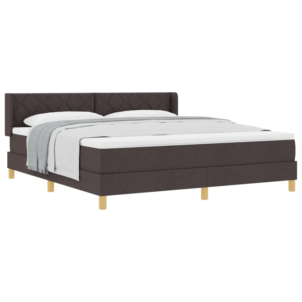 Letto a molle Marrone Scuro 200 x 180 cm Poliestere 3341373
