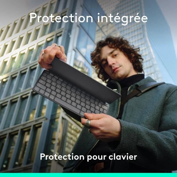 Tastiera portatile - Wireless - Logitech - Keys-To-Go 2 - per Tablet - AZERTY - Grafite
